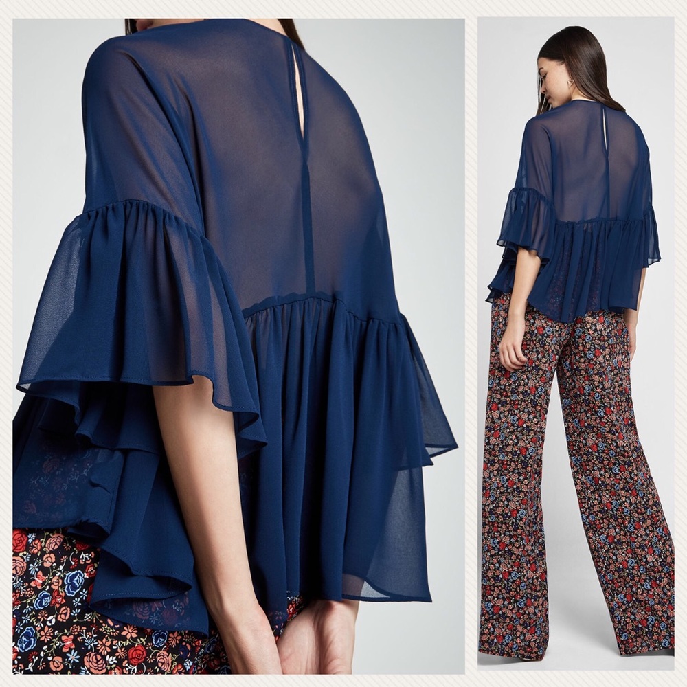 Bcbgeneration Ruffle Flowy Cute Boho Festival Top - image 7